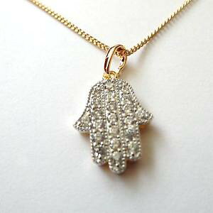 yzlbNX@JeifBt@eB}rALcollana donna catena 45 cm c oro ciondolo mano di fatima zirconi bianchi 182 n