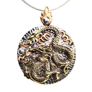 �y���������z�l�b�N���X�@�h���S��×grand, lourd amulette dragon 3color environ 70 g, 5 x 6,8 cm