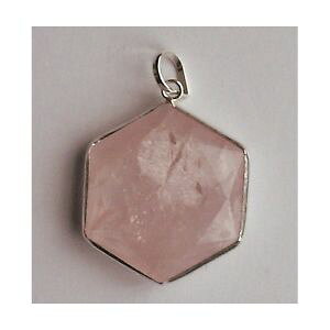 yzlbNX@sNNH[cpendentif hexagone quartz rose cercl argent