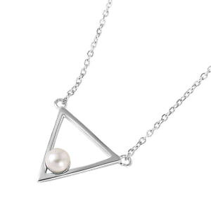 yzlbNX@I[vgCAOy_gVo[J[N[p[collier en argent fin 5mm perle deau frache sur ouvert pendentif triangle