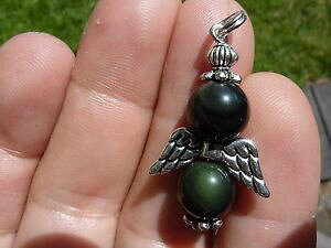 �y���������z�l�b�N���X�@�A�C�Z���X�ependentif obsidienne oeil celeste perles 10mm ailes dange