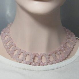 【送料無料】ネックレス　ピンククォーツネックレスシルバーbeau collier 47cm en naturel quartz rose et argent 925