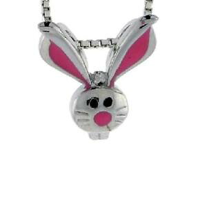 �y���������z�l�b�N���X�@�X�^�[�����O�V���o�[�E�T�M�G�i�����y���_���g�{�b�N�Xargent sterling pendentif lapin breloque avec maill motif ,457cm bote
