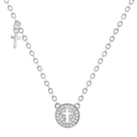 【送料無料】ネックレス　スターリングシルバークランプargent sterling 925 petit croix mdaille collier pour bbs et enfant