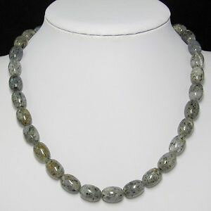 �y���������z�l�b�N���X�@�I���[�u�N�����vcollier halscollier 48cm en mousse quartz olive et argent 925