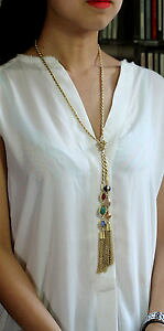 【送料無料】ネックレス スカーフポンポンベージュレトロcollier dor long sautoir echarpe pompon bleu vert beige souple retro myl 1