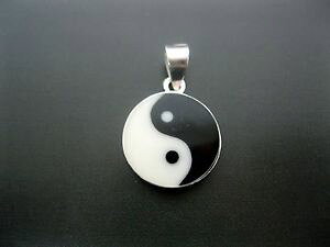 �y���������z�l�b�N���X�@�X�^�[�����O�V���o�[�y���_���gargent sterling yin yang pendentif breloque 16mm