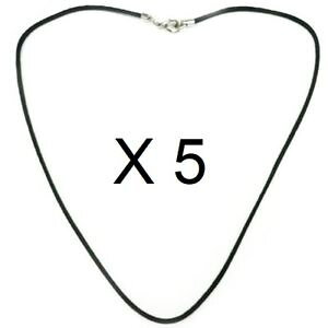 �y���������z�l�b�N���X�@�l�b�N���X�u���b�N�R�[�h�o�b�`lot de 5 collier cordon noir 0,8mm coton huil brillant longueur 35 80 cm