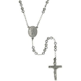 【送料無料】ネックレス　ステンレススチールクロスネックレスビーズacier inoxydable croix crucifix 762cm chapelet collier w4mm perles
