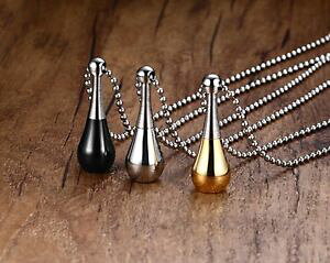 �y���������z�l�b�N���X�@�X�e�����X�R�[���N�����vpendentif en acier inox cne pour parfum cendre remplir direct incl collier