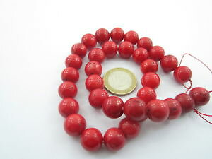 �y���������z�l�b�N���X�@�f�B���b�\�p�[���_�~��1 filo di corallo bambu rosso 34 perle da 12 mm lungo 40 cm
