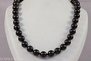 �y���������z�l�b�N���X�@�N�����v�{�[���A�W���X�^�u���`�F�[��collier shungite boules 10mm 4652cm fermeture chaine rglable