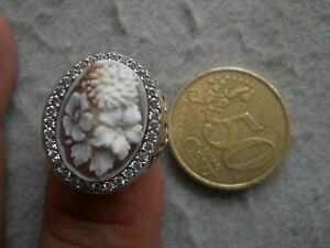 yzlbNX@RtBI[AWFggrande anello con cammeo sardonico fiori in argento 925 in rilievo