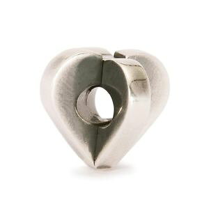 �y���������z�l�b�N���X�@�V���o�[�_�u���N�I�[��authentic trollbead silver double heart tagbe40013 cuore doppio