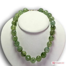 【送料無料】ネックレス　ヴェルデ**mg** collana tormalina verde faccettato 16 mm in ag