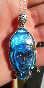 �y���������z�l�b�N���X�@pendentif labradorite bouddha, paix protection lumire