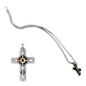 �y���������z�l�b�N���X�@�R��collana uomo aragonesi trapezio in acciaio 316l con croce pallinata