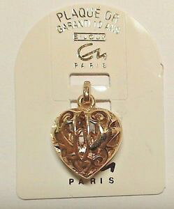 �y���������z�l�b�N���X�@���f���S�[���h�v���[�gpendentif ancien modele plaque or le coeur ajoure
