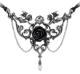 【送料無料】ネックレス　ダークエンジェルブラックピンクネックレスゴシックmesukmus kabbalistique fonc anges crnes rose noire collier alchemy gothic p795