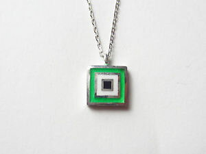 �y���������z�l�b�N���X�@�X�^�[�����O�V���o�[�l�b�N���X�g���Rturque bijoux en argent sterling 925 email vert carr mauvais oeil collier