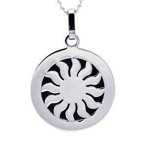 yzlbNX@XeXX`[fBXNT^Oy_gt[{[`F[acier inoxydable soleil disque dog tag charme pendentif, gratuit ball chain