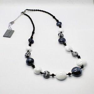 �y���������z�l�b�N���X�@�x�l�`�A�R���f�B�����m�r�A���Rcollana antica murrina venezia con vetro di murano bianco nero grigio coa38a15