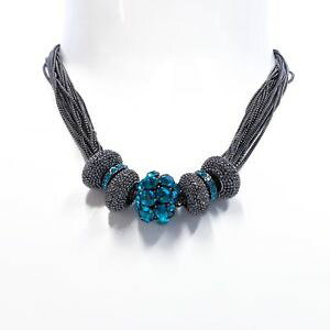 �y���������z�l�b�N���X�@���^���J�R���A�[�gsodini collana girocollo multifilo metallica con cristalli turchesi art 9107