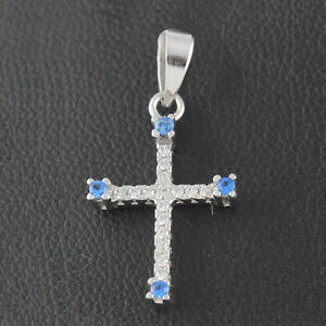 �y���������z�l�b�N���X�@�I���r�A���R�R���`�b�^�I���|���y�Cpendente croce in oro bianco 18kt con zirconi cz99 citt oro pompei