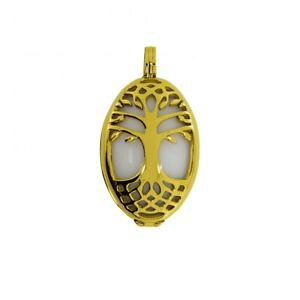 �y���������z�l�b�N���X�@�c���[�X�e�����X�X�`�[��aura pendentif arbre de la vie l 4cm acier inoxydable plaqu or serti
