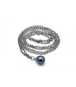 �y���������z�l�b�N���X�@�A���W�F���g�R���y�����k�I�[���Htrollbeads collana dargento con perla pavone 80cm tagfa00058 3 nuovo