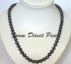 �y���������z�l�b�N���X�@�l�b�N���Xlong 762cm 89mm rond perle noire collier guirlande vritable culture deau