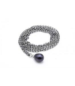 �y���������z�l�b�N���X�@�A���W�F���g�R���y�����k�I�[���Htrollbeads collana dargento con perla pavone 90cm tagfa00059 4 nuovo