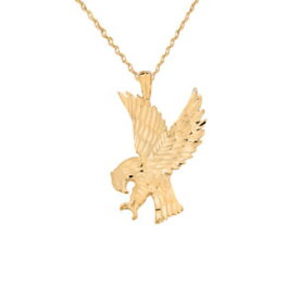 【送料無料】ネックレス　ソリッドkゴールドイエローゴールドアメリカンイーグルネックレスsolide 14k or jaune american eagle collier