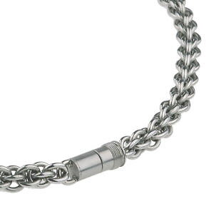 yzlbNX@XeXNvernstes design collier en acier inox 45 cm avec fermeture magntique k 122