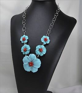 �y���������z�l�b�N���X�@�A���W�F���g�t�B�I�[���p�X�^�f�Bcollana argento fiori pasta di turchese agln 072