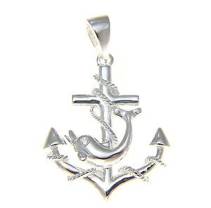 �y���������z�l�b�N���X�@�\���b�h�V���o�[�n���C�A���J�[argent massif 925 ancre of hope avec dauphin hawaen pendentif