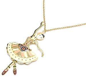 【送料無料】ネックレス ペンダントネックレスダンスドレスベージュsp822e sautoir collier pendentif poupe danseuse robe bustier email beige e