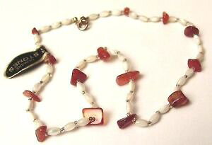 【送料無料】ネックレス クリップユニークビンテージベージュブラウンパールホワイトcollier bijou vintage unique perles de gemme vritables beige et brun nacr 4902