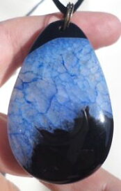 【送料無料】ネックレス　ペンpendentif agate bleue et noire pen105