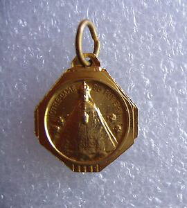 �y���������z�l�b�N���X�@�y���_���g�s�����f�Bpendentif religieux ancien dor bleu notre dame du puy ppn carr de 15cm 2gr