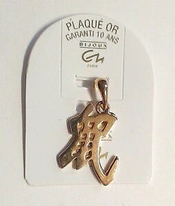 �y���������z�l�b�N���X�@���f���S�[���h�v���[�g�z���X�R�[�v���b�gpendentif ancien modele plaque or horoscope chinois le rat