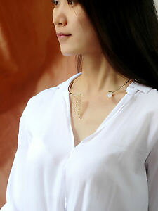 �y���������z�l�b�N���X�@�l�b�N���X�t�����W�^�b�Z���V���v�����_��collier ras du cou dor rigide pendantif frange tassel moderne simple qt 3