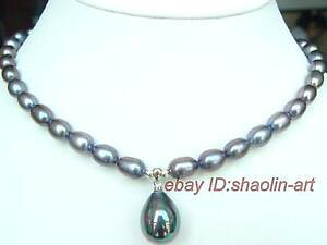 �y���������z�l�b�N���X�@charmant ,noir, rel, perle de culture , collier ,43cm
