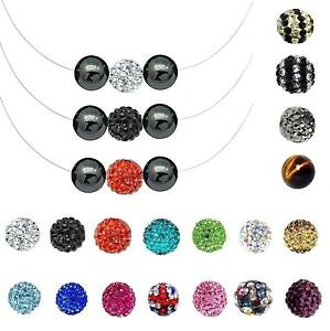 �y���������z�l�b�N���X�@�N�����v�w�}�^�C�g���C���[�i�C�����J���[�I�v�V����collier 2 boules hematite shamballa sur fil nylon longueur amp; 1 couleur au choix