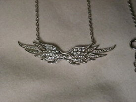 【送料無料】ネックレス　スターリングシルバーネックレスargent sterling, cristaux ailes dange collier
