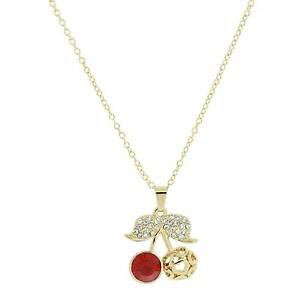 �y���������z�l�b�N���X�@�`�F���[�Z�b�g�N���b�v�G�N�X�e���V����toc dor strass rouge ensemble cerise collier 16 63cm rallonge