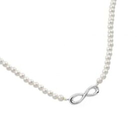 【送料無料】ネックレス　スターリングシルバーネックレスコードペンダントargent sterling infinity pendentif avec cordons de collier de perles