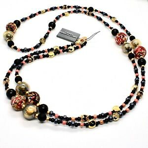 �y���������z�l�b�N���X�@�x�l�`�A�R���f�B�����[�mcollana antica murrina venezia con vetro di murano nero e oro cob06a14 120 cm
