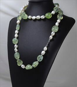 �y���������z�l�b�N���X�@�A���W�F���g�o�[�h�T�b�V�p�[��collana argento quarzo verde tormalinato sassi e perle agln 082