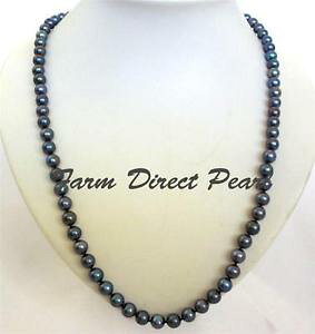 �y���������z�l�b�N���X�@���E���h�s�[�R�b�N�l�b�N���X914cm long rond 78mm paon noir collier de perles culture deau douce